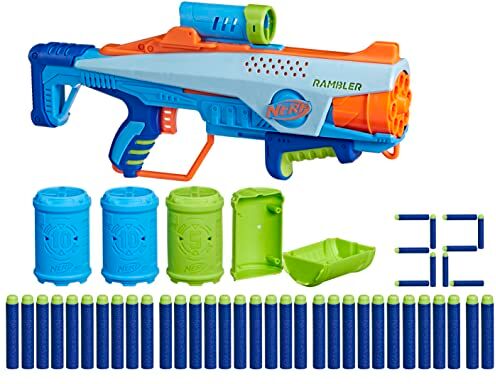 Hasbro Nerf Elite Junior JR Rookie Pack, blaster facile da usare, 32 dardi Nerf Elite, 4 bersagli