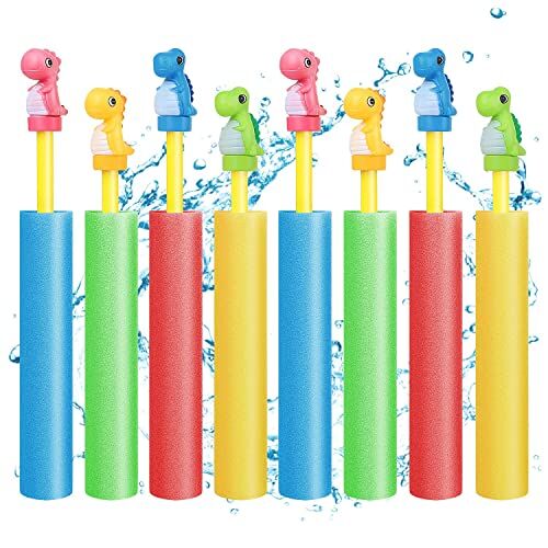 Lehoo Castle Pistola ad Acqua,  8pcs Schiuma, 21cm Bambini, Giocattoli Giochi Piscina Spiaggia Regali 3-12 Anni(Dinosauro)