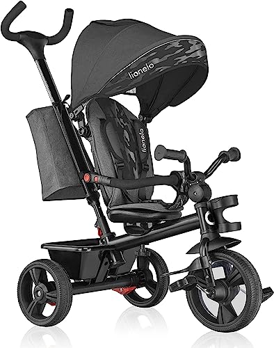 lionelo 2 in 1 Triciclo bici e passeggino fino a 25kg, Pieghevole, Fronte mamma e fronte strada, Regorabile compatto con Borsa e portabibite, Cinture a 3punti Triciclo per bambini da 1 a 5 anni