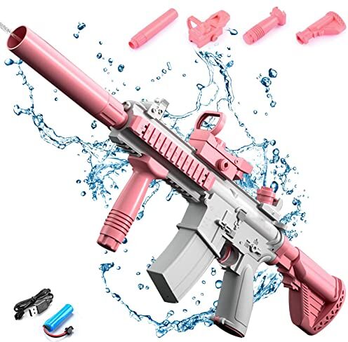 DAZZTIME Pistola ad acqua elettrica potenziata, a Lunga Distanza, Ripetitore,Giocattolo Blaster per Bambini e Adulti