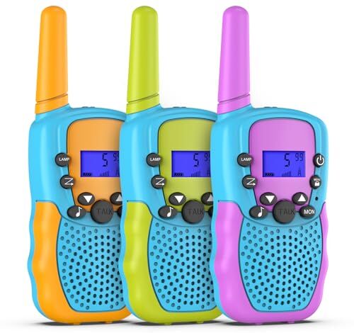 Selieve Giocattoli Bambini 3-8 Anni Walkie Talkie Bambini 3 KM Radio Bidirezionale a Lungo Raggio Avventure All'aria Aperta Giocattoli per Ragazze, Regali per Ragazze da 3 a 10 Anni (Arancio)