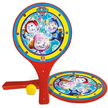 Mondo Toys-Paw Patrol-2 Racchette in plastica/pallina di gomma-Gioco da Spiaggia per Bambini e Adulti-15949, 15949