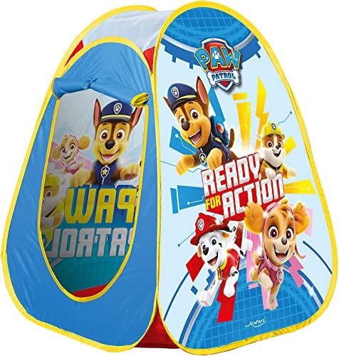 Smoby John- Spiel Zelt Pop Up Gioco Paw Patrol, Tenda istantanea, casa Giocattolo con Motivo Stampato per Bambini,