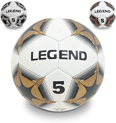 Mondo g-Multicolore-13712 Italia Toys-Pallone da Calcio cucito LEGEND-size 5-400 g-colore bianco/nero/oro-, Multicolore, 5,