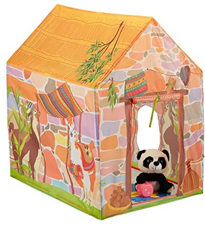 Relaxdays Tenda da Gioco a Tema Etnico Sudamericano, Indoor e Outdoor, Giocattolo Bambini, HLP: 103x74x96 cm, Colorata, 70% Poliestere 30% plastica