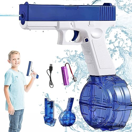 Pipihome Pistola Acqua Elettrica Bambini Adulti, Pistola ad Acqua Elettrica, 500CC Potente Soaker di Grande Capacità Giocattoli Festa in Piscina, Aperto, Spiaggia e Giardino (Blu)