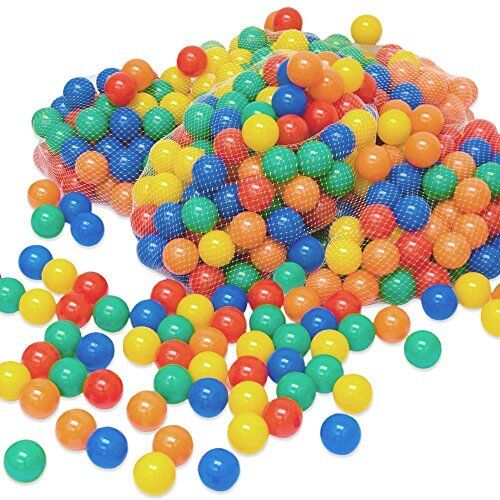 LittleTom 700 Palline Colorate Ø 6 cm di Diametro   Palline di plastica Gioco per Bambini Prima Infanzia per riempire Piscine Tende   5 Colori Misti Giallo Rosso Blu Verde Arancione   Alta qualità