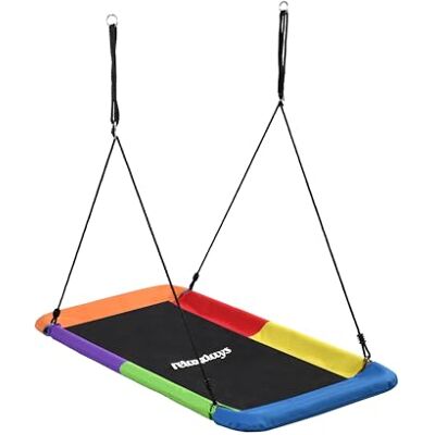 Relaxdays Altalena a Nido Quadrata, per Bambini e Adulti, 150 kg, multiposto Outdoor, BT: 150x80 Relaxdays Altalena a Nido Quadrata, per Bambini e Adulti, 150 kg, multiposto Outdoor, BT: 150x80