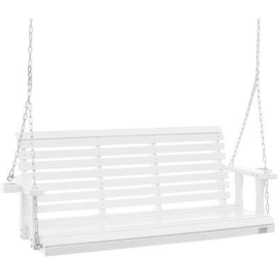 VEVOR Altalena in legno di cedro, 1702x710x600mm, Altalena da patio per cortile e giardino, Capacità carico circa 400 kg, con Panca sedia a dondolo catene sospese per uso esterno, bianca VEVOR Altalena in legno di cedro, 1702x710x600mm, Altalena da patio per cortile e giardino, Capacità carico circa 400 kg, con Panca sedia a dondolo catene sospese per uso esterno, bianca