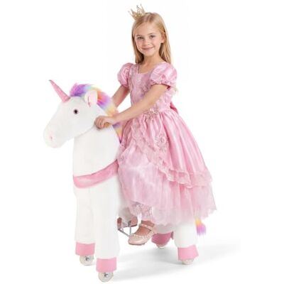 VEVOR Unicorno Cavalcabile per Bambini, Cavallo Giocattolo Cavalcabile con Ruote, Senza Batterie, Anello Anti-Ribaltamento, Sedile Rialzato, Maniglie e Pedali, Carico Massimo 80kg, Per Bambini 6+ Anni VEVOR Unicorno Cavalcabile per Bambini, Cavallo Giocattolo Cavalcabile con Ruote, Senza Batterie, Anello Anti-Ribaltamento, Sedile Rialzato, Maniglie e Pedali, Carico Massimo 80kg, Per Bambini 6+ Anni