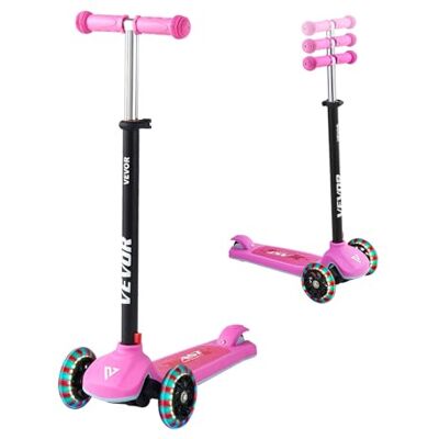 VEVOR Monopattino per bambini dai 3 anni in su, monopattino a 3 ruote con ruote luminose, manubrio regolabile in altezza, ampia pedana antiscivolo, telaio in alluminio leggero per ragazzi e ragazze VEVOR Monopattino per bambini dai 3 anni in su, monopattino a 3 ruote con ruote luminose, manubrio regolabile in altezza, ampia pedana antiscivolo, telaio in alluminio leggero per ragazzi e ragazze