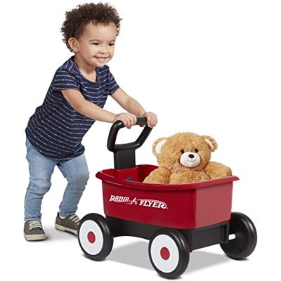 Radio Flyer Push & Pull Walker Wagon with Teddy Bear, Carrello giocattolo bambini, Carretto primi passi spingi e tira 2 in 1 rosso, con orsacchiotto, per bambini da 1 a 4 anni Radio Flyer Push & Pull Walker Wagon with Teddy Bear, Carrello giocattolo bambini, Carretto primi passi spingi e tira 2 in 1 rosso, con orsacchiotto, per bambini da 1 a 4 anni