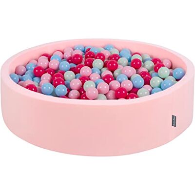 KiddyMoon Piscina di Palline 120X30cm/200 Palline Colorate Grande Tondo per Bambini, Fabbricato in EU, Rosa:Rosa Chiaro/Rosa Scuro/Azzurro/Menta KiddyMoon Piscina di Palline 120X30cm/200 Palline Colorate Grande Tondo per Bambini, Fabbricato in EU, Rosa:Rosa Chiaro/Rosa Scuro/Azzurro/Menta