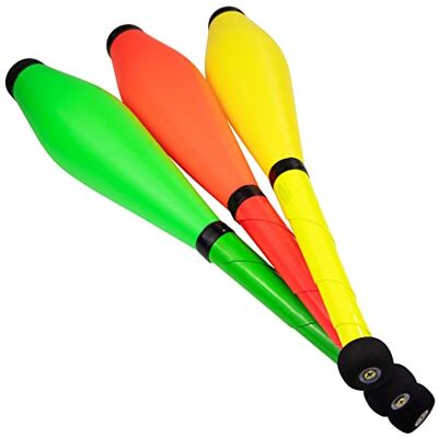 Juggle Dream Neon UV Street 3 Mazze da Giocoleria Set di 3 Trainer Club Set di Giocoleria per Principianti e Giocolieri Avanzati (Arancione, Giallo, Verde) Juggle Dream Neon UV Street 3 Mazze da Giocoleria Set di 3 Trainer Club Set di Giocoleria per Principianti e Giocolieri Avanzati (Arancione, Giallo, Verde)