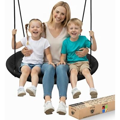 SereneLife Altalena da Giardino per Bambini Rotonda 102 cm con Corde Regolabili, Kit Fissaggio e Girevole Centrale, Altalena per Uso Esterno SereneLife Altalena da Giardino per Bambini Rotonda 102 cm con Corde Regolabili, Kit Fissaggio e Girevole Centrale, Altalena per Uso Esterno