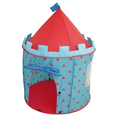 roba Tenda da Gioco Castello del Cavaliere Casetta da Gioco in Tessuto 105 x 135 cm Telaio con Barre in Fibra di Vetro 1 Porta e 2 Finestre Borsa Inclusa Azzurro e Rosso roba Tenda da Gioco Castello del Cavaliere Casetta da Gioco in Tessuto 105 x 135 cm Telaio con Barre in Fibra di Vetro 1 Porta e 2 Finestre Borsa Inclusa Azzurro e Rosso