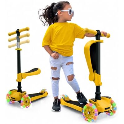 Hurtle Monopattino a 3 Ruote, Monopattino Bambino e Bambina da 2 Anni, Monopattino a Spinta, Monopattino in Altezza a Tre con Sedile a Ribaltamento, Scooter per Bambini con Ruote a LED Multicolore Hurtle Monopattino a 3 Ruote, Monopattino Bambino e Bambina da 2 Anni, Monopattino a Spinta, Monopattino in Altezza a Tre con Sedile a Ribaltamento, Scooter per Bambini con Ruote a LED Multicolore