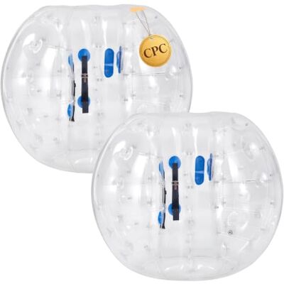 VEVOR Pallone Gonfiabile Trasparente da Gioco All'Aperto Set 2 pz Paraurti Divertimento Sportivo per Giardino, Campeggio, Picnic, Parco, Prato, Palla da Sumo, con Punti Colorati, Diametro Esterno 1,5m VEVOR Pallone Gonfiabile Trasparente da Gioco All'Aperto Set 2 pz Paraurti Divertimento Sportivo per Giardino, Campeggio, Picnic, Parco, Prato, Palla da Sumo, con Punti Colorati, Diametro Esterno 1,5m