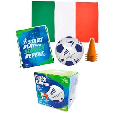 ODS Sunday, Cubo dei Campioni, Pallone Calcio METROPOLITAN, Inclusi 4 Coni, Sacca per Trasporto 40x32 cm, Bandiera dell'Italia, Idea Regalo per Appassionati di Calcio, Età Consigliata +3 Anni ODS Sunday, Cubo dei Campioni, Pallone Calcio METROPOLITAN, Inclusi 4 Coni, Sacca per Trasporto 40x32 cm, Bandiera dell'Italia, Idea Regalo per Appassionati di Calcio, Età Consigliata +3 Anni