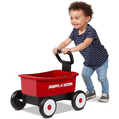 Radio Flyer Push & Pull Walker Wagon, Carrello giocattolo bambini, Carretto primi passi spingi e tira 2 in 1 rosso per bambini da 1 a 4 anni Radio Flyer Push & Pull Walker Wagon, Carrello giocattolo bambini, Carretto primi passi spingi e tira 2 in 1 rosso per bambini da 1 a 4 anni