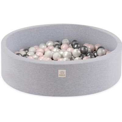 MISIOO Smart Piscina di Palline 90 x 30 cm Rotondo per Bambini (Grigio: Argento-Perla-Rosa chiaro/150 Palle) MISIOO Smart Piscina di Palline 90 x 30 cm Rotondo per Bambini (Grigio: Argento-Perla-Rosa chiaro/150 Palle)