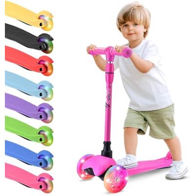 Hurtle Monopattino Leggero a 3 Ruote con Luci LED, Antiscivolo, per Bambini 2-5 Anni, Altezza Regolabile 63,-71 cm (Rosa) Hurtle Monopattino Leggero a 3 Ruote con Luci LED, Antiscivolo, per Bambini 2-5 Anni, Altezza Regolabile 63,-71 cm (Rosa)
