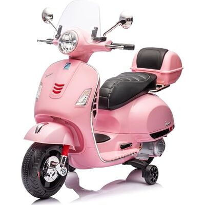 Mondial Toys Moto Elettrica per Bambini 12V con Licenza Ufficiale Vespa Piaggio – Modello GTS Super, Luci LED, MP3, Sedile in Pelle, Bauletto – Rosa Mondial Toys Moto Elettrica per Bambini 12V con Licenza Ufficiale Vespa Piaggio – Modello GTS Super, Luci LED, MP3, Sedile in Pelle, Bauletto – Rosa