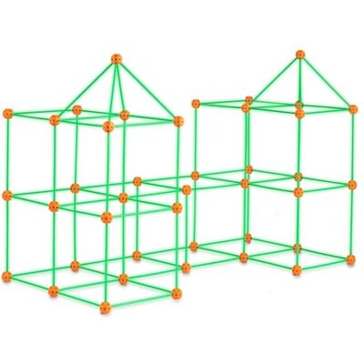 VEVOR Kit di Costruzione per Forte per Bambini 140 Pezzi, Tenda da Gioco per Interni Esterni Giocattoli da Costruzione, per Bambini dai 4 Anni in Su, per Interni Esterni con 96 Aste, 44 Palline VEVOR Kit di Costruzione per Forte per Bambini 140 Pezzi, Tenda da Gioco per Interni Esterni Giocattoli da Costruzione, per Bambini dai 4 Anni in Su, per Interni Esterni con 96 Aste, 44 Palline