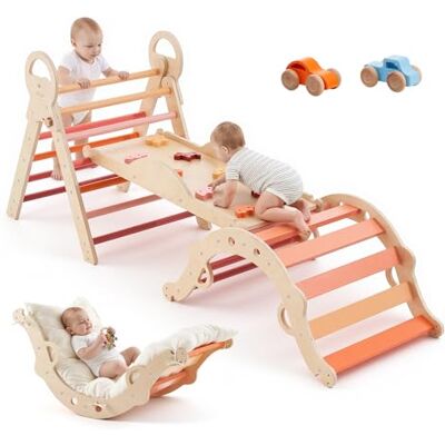 VEVOR Set Triangolo Pikler per Arrampicata 9 in 1 Colore Arancione per Bambini Piccoli, Portata Massima 68 kg, con 2 Macchinine Triangolo Arco e Rampa, Set Montessori Pieghevole per Palestra Bambini VEVOR Set Triangolo Pikler per Arrampicata 9 in 1 Colore Arancione per Bambini Piccoli, Portata Massima 68 kg, con 2 Macchinine Triangolo Arco e Rampa, Set Montessori Pieghevole per Palestra Bambini