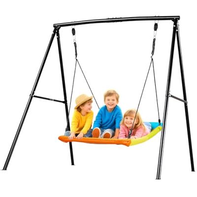 VEVOR Altalena da Giardino Telaio in Metallo a Forma di A per Bambini da Giardino Carico max 199,6 kg, Altalena Seduta 150 x 81 cm da Esterno Cortile Parco Gioco Struttura Triangolare per Bambini VEVOR Altalena da Giardino Telaio in Metallo a Forma di A per Bambini da Giardino Carico max 199,6 kg, Altalena Seduta 150 x 81 cm da Esterno Cortile Parco Gioco Struttura Triangolare per Bambini