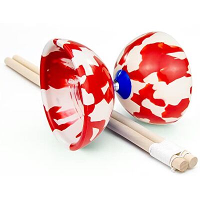 Juggle Dream Jester Diabolo Set – con Bacchette in Legno e Video di Apprendimento Online, Giocattolo da Giocoleria (Rosso/Bianco) Juggle Dream Jester Diabolo Set – con Bacchette in Legno e Video di Apprendimento Online, Giocattolo da Giocoleria (Rosso/Bianco)