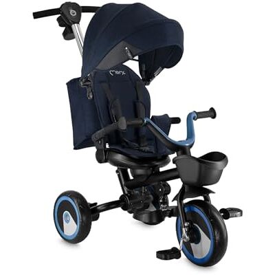 Momi Triciclo per bambini IVI, seduta girevole 360°, cinture a 3 punti, poggiapiedi, tettuccio parasole, ruote EVA, manubrio regolabile, borsa e cestino portaoggetti Momi Triciclo per bambini IVI, seduta girevole 360°, cinture a 3 punti, poggiapiedi, tettuccio parasole, ruote EVA, manubrio regolabile, borsa e cestino portaoggetti