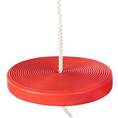 Idena Dondolo in plastica rossa, per bambini dai 3 anni in su, con corda di supporto regolabile e anelli in acciaio, portata fino a 50 kg, per divertirsi a dondolo Idena Dondolo in plastica rossa, per bambini dai 3 anni in su, con corda di supporto regolabile e anelli in acciaio, portata fino a 50 kg, per divertirsi a dondolo