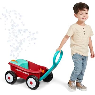 Radio Flyer Bubble Buddy carretto , macchina per bolle di sapone per bambini, carretto rosso con ruote, età 1-4 anni Radio Flyer Bubble Buddy carretto , macchina per bolle di sapone per bambini, carretto rosso con ruote, età 1-4 anni