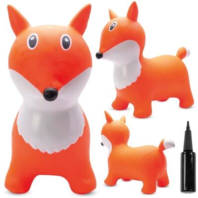 Sun Animale gonfiabile che salta, giocattolo di 1 anno, saltarello per bambini, design ergonomico, cavallo giocattolo, pompa manuale inclusa (Volpe arancione) Sun Animale gonfiabile che salta, giocattolo di 1 anno, saltarello per bambini, design ergonomico, cavallo giocattolo, pompa manuale inclusa (Volpe arancione)