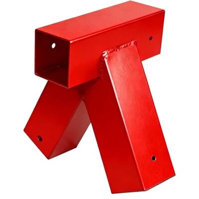 Relaxdays Connettore A per altalena, angolo 90°, per travi 90x90 mm, acciaio al carbonio verniciato a polvere, rosso Relaxdays Connettore A per altalena, angolo 90°, per travi 90x90 mm, acciaio al carbonio verniciato a polvere, rosso