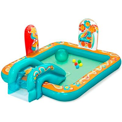 Bestway 53164 Playcenter gonfiabile con piscinetta Retro Groove 1,93 m x 1,52 m x 74 cm, multicolor Bestway 53164 Playcenter gonfiabile con piscinetta Retro Groove 1,93 m x 1,52 m x 74 cm, multicolor