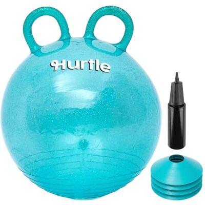 Hurtle Pallone per Saltare 45,7 cm Glitter per Bambini 3–6 Anni, Palla per Saltare Bambini con Maniglie, Pompa e 4 Coni, Giochi da Giardino Interno ed Esterno, PVC Antiscivolo Verde Acqua Hurtle Pallone per Saltare 45,7 cm Glitter per Bambini 3–6 Anni, Palla per Saltare Bambini con Maniglie, Pompa e 4 Coni, Giochi da Giardino Interno ed Esterno, PVC Antiscivolo Verde Acqua