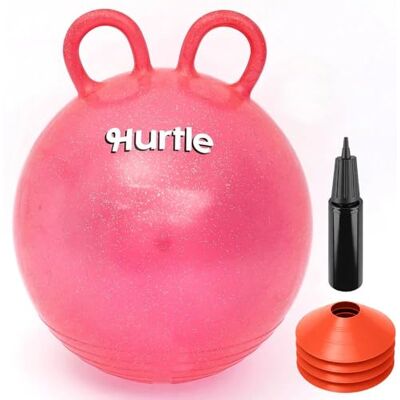 Hurtle Pallone per Saltare 45,7 cm Glitter per Bambini 3–6 Anni, Palla per Saltare Bambini con Maniglie, Pompa e 4 Coni, Giochi da Giardino Interno ed Esterno, PVC Antiscivolo, Rosso Hurtle Pallone per Saltare 45,7 cm Glitter per Bambini 3–6 Anni, Palla per Saltare Bambini con Maniglie, Pompa e 4 Coni, Giochi da Giardino Interno ed Esterno, PVC Antiscivolo, Rosso