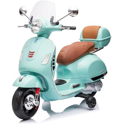 Mondial Toys Moto Elettrica per Bambini 12V con Licenza Ufficiale Vespa Piaggio – Modello GTS Super, Luci LED, MP3, Sedile in Pelle, Bauletto – Verde Tiffany Mondial Toys Moto Elettrica per Bambini 12V con Licenza Ufficiale Vespa Piaggio – Modello GTS Super, Luci LED, MP3, Sedile in Pelle, Bauletto – Verde Tiffany