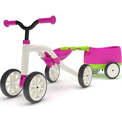 Chillafish Cavalcabile a 4 ruote per bambini da 1 a 3 anni con rimorchio, 3 posizioni di seduta, stoccaggio, ruote silenziose rosa Chillafish Cavalcabile a 4 ruote per bambini da 1 a 3 anni con rimorchio, 3 posizioni di seduta, stoccaggio, ruote silenziose rosa