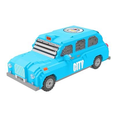 FOCO Con licenza ufficiale Manchester City FC modello di taxi BRXLZ da costruire con mattoncini 3D FOCO Con licenza ufficiale Manchester City FC modello di taxi BRXLZ da costruire con mattoncini 3D