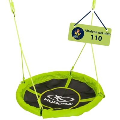 Hudora Altalena a nido 110 altalena in plastica verde fino a 100kg altalena con diametro di 110cm per interni ed esterni Altalena familiare regolabile per bambini e adulti Hudora Altalena a nido 110 altalena in plastica verde fino a 100kg altalena con diametro di 110cm per interni ed esterni Altalena familiare regolabile per bambini e adulti
