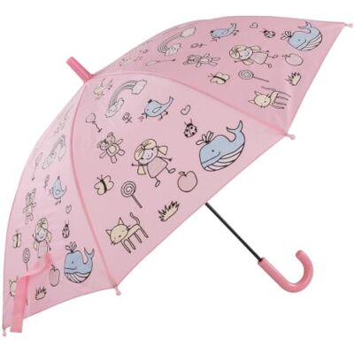 Idena Ombrello per bambini Magic Arcobaleno, con effetto cambio colore Ombrello rosa, ombrello a bastone con apertura manuale, diametro 83 cm e lunghezza circa 66 cm, Idena Ombrello per bambini Magic Arcobaleno, con effetto cambio colore Ombrello rosa, ombrello a bastone con apertura manuale, diametro 83 cm e lunghezza circa 66 cm,