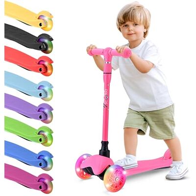 Hurtle Monopattino Leggero a 3 Ruote con Luci LED, Antiscivolo, per Bambini 2-5 Anni, Altezza Regolabile 63,-71 cm (Anguria) Hurtle Monopattino Leggero a 3 Ruote con Luci LED, Antiscivolo, per Bambini 2-5 Anni, Altezza Regolabile 63,-71 cm (Anguria)