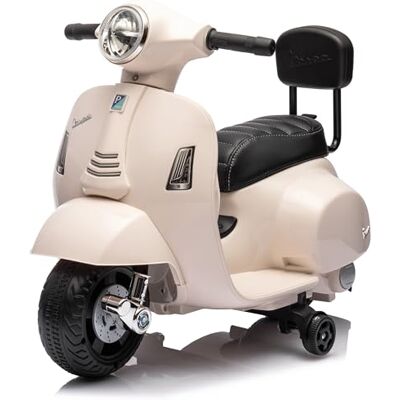 Sun Vespa moto elettrica per bambini con schienale per bambini 2 anni Batteria 6V 4,5A Carico massimo 25KG tempo di guida 45 MINUTI Motore: 1x35W Verde Acqua (Blanco) Sun Vespa moto elettrica per bambini con schienale per bambini 2 anni Batteria 6V 4,5A Carico massimo 25KG tempo di guida 45 MINUTI Motore: 1x35W Verde Acqua (Blanco)