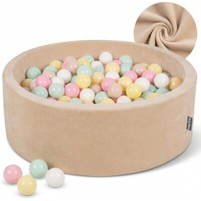 KiddyMoon Velluto Piscina Di Palline 90X30cm/300 Palline ∅ 7CM Per Bambini Tondo Fabbricato In EU, Beige Sabbia: Beige Pastello/Giallo Pastello/Bianco/Menta/Rosa Chiaro KiddyMoon Velluto Piscina Di Palline 90X30cm/300 Palline ∅ 7CM Per Bambini Tondo Fabbricato In EU, Beige Sabbia: Beige Pastello/Giallo Pastello/Bianco/Menta/Rosa Chiaro