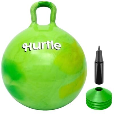 Hurtle Pallone per Saltare 51 cm per Bambini, Palla per Saltare Bambini con Maniglie, Pompa e 4 Coni, Gioco di Equilibrio per Interno ed Esterno, Giochi da Giardino, 3-12 Anni, Verde Hurtle Pallone per Saltare 51 cm per Bambini, Palla per Saltare Bambini con Maniglie, Pompa e 4 Coni, Gioco di Equilibrio per Interno ed Esterno, Giochi da Giardino, 3-12 Anni, Verde