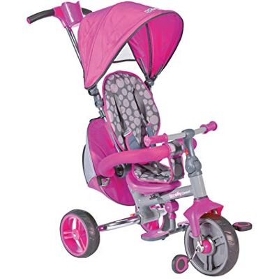 Mondo Toys Strolly Compact Triciclo / Passeggino per Bambini Maniglione a Spinta, tenda parasole, zaino porta oggetti da 12 mesi fino a 3 anni Mondo Toys Strolly Compact Triciclo / Passeggino per Bambini Maniglione a Spinta, tenda parasole, zaino porta oggetti da 12 mesi fino a 3 anni
