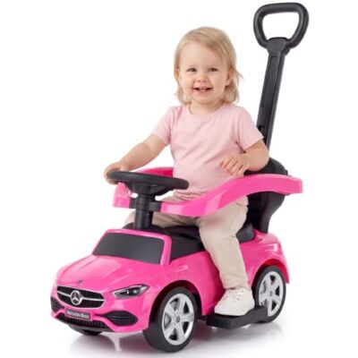 Sun Macchinina Cavalcabile per Bambini, Macchina a spinta da 12 mesi, schienale alto, volante audio, poggiapiedi estensibili, vano portaoggetti (Rosa) Sun Macchinina Cavalcabile per Bambini, Macchina a spinta da 12 mesi, schienale alto, volante audio, poggiapiedi estensibili, vano portaoggetti (Rosa)